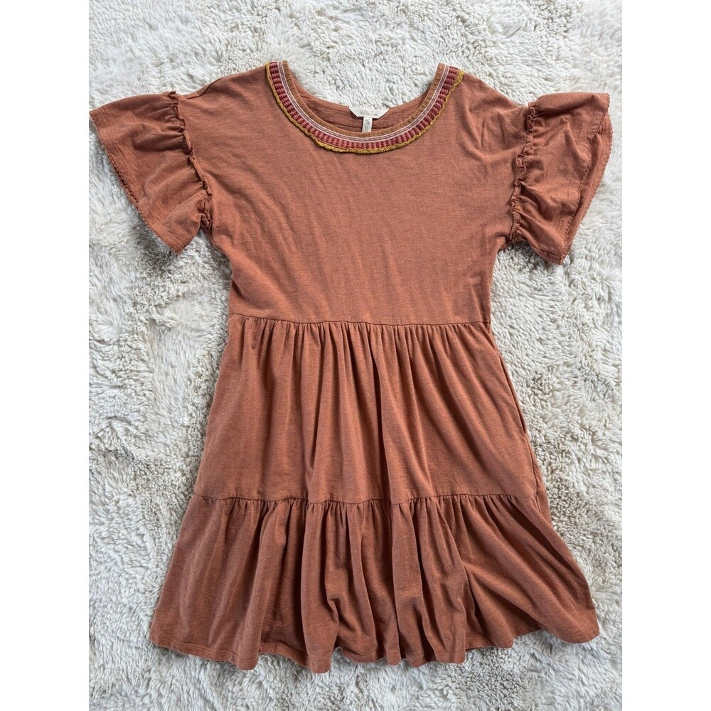 Matilda Jane Heart to Heart Homeroom Tiered Knit Dress Size XS Orange
